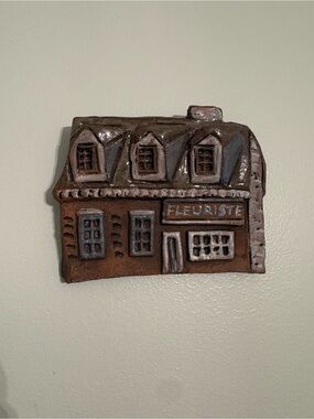 Vintage Pottery Wall Art Fleuriste Flower Shop Front L'Atelier Prague Montreal